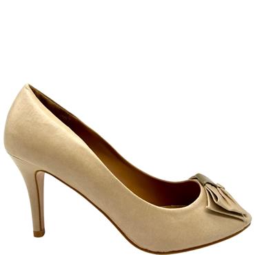SUSST MID HEEL PEEPTOE COURT - BEIGE