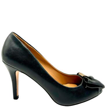 SUSST MID HEEL PEEPTOE COURT - BLACK