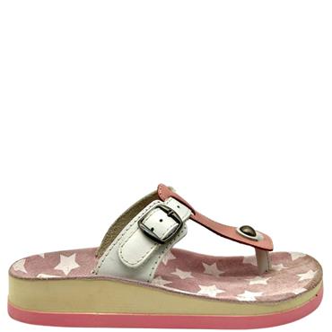 FANTASY TOE POST MULE - WHITE PINK