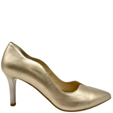 EMIS WOMENS POINT TOE COURT SHOE - CHAMPAGNE
