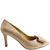 EMIS WOMENS BOW POINT TOE COURT SHOE - NUDE METALLIC