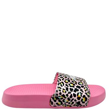 HYPE DISCO LEOPARD SLIDER - PINK