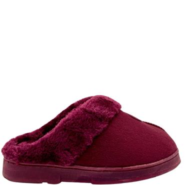 JO & JOE WOMENS BACKLESS SLIPPER - BURGUNDY