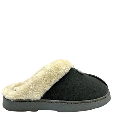JO & JOE WOMENS BACKLESS SLIPPER - CHARCOAL