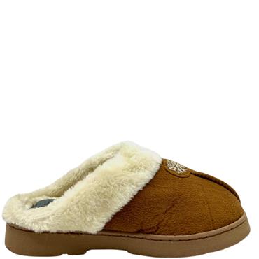 JO & JOE WOMENS BACKLESS SLIPPER - COGNAC