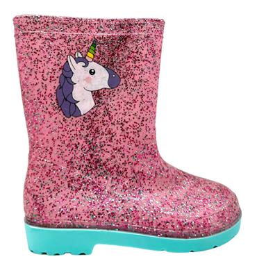 JO & JOE GIRLS SPARKLE WELLY - PINK GLITTER