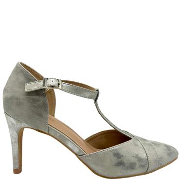 SORENTO WOMENS DIAMANTE T STRAP SANDAL - SILVER