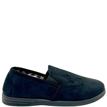 FLEXIBLE MENS FULL SLIPPER - BLACK