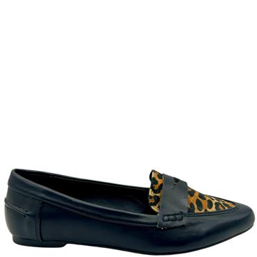 TRUFFLE FLAT SO SHOE - BLACK LEOPARD