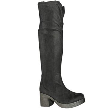 TRUFFLE KNEE HIGH STRETCH BOOT - BLACK