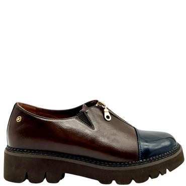 ZANNI WOMENS ZIP SHOE - CHOCOLATE