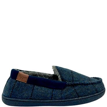 JO & JOE MENS FUR LINED SLIPPER - NAVY