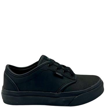 VANS KIDS LEATHER TIE SHOE - BLACK LEATHER