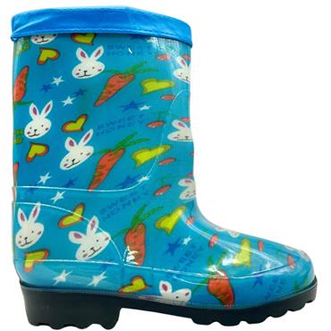 MEIVA BOYS PULL CORD LINED WELLINGTON - BLUE