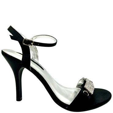 GLITZ DIAMANTE SANDAL - BLACK