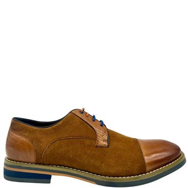 JUSTIN REECE GTS 2TONE T/CAP TIE SHOE - BROWN