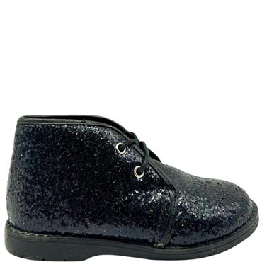 CHATTERBOX GLITTER TIE BOOT - BLACK GLITTER