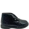 CHATTERBOX GLITTER TIE BOOT - BLACK GLITTER