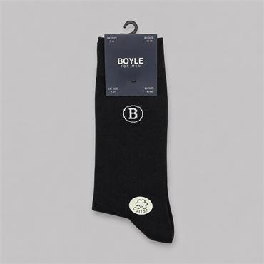 Boyle For Men Plain Cotton Socks  Black