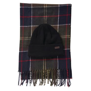 Barbour Swinton Beanie & Scarf Gift Set Navy