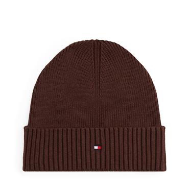 Tommy Hilfiger TH Flag Pima Cotton Beanie Walnut