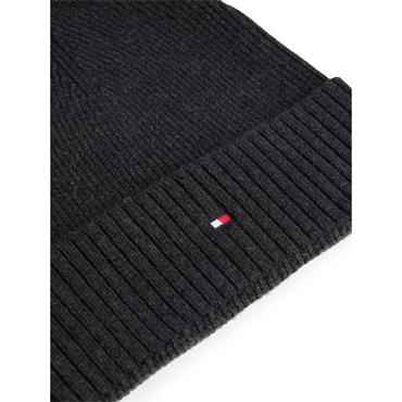 Tommy Hilfiger Flag Pima Cotton Beanie Charcoal