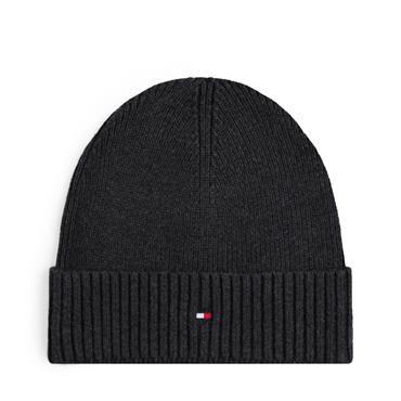 Tommy Hilfiger Flag Pima Cotton Beanie Charcoal