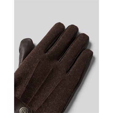 Bugatti Textile & Sheepskin Glove Brown