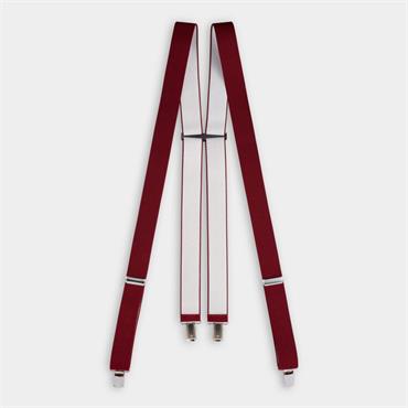 IBEX England Plain Clip Braces Burgundy