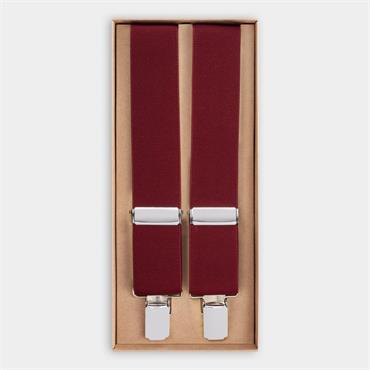IBEX England Plain Clip Braces Burgundy