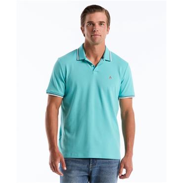 Penguin Tipped Pique Polo Shirt Aqua
