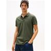 Tommy Jeans Slim Placket Polo Green