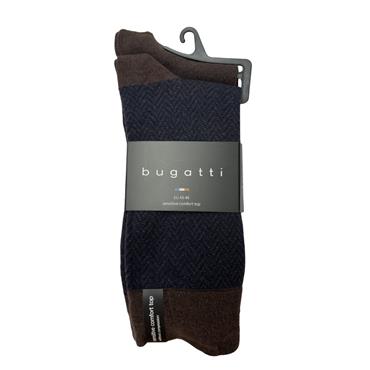 Bugatti 2 Pack Herringbone Socks Brown