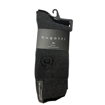 Bugatti 2 Pack Plain Socks Charcoal