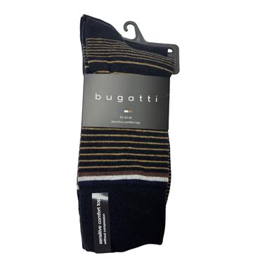 Bugatti 2 Pack Stripe Socks Navy