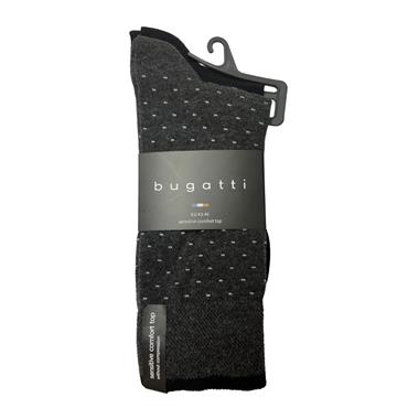 Bugatti 2 Pack dot Socks Charcoal