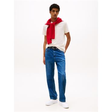 Tommy Jeans Slim Linear Tee Oatmeal