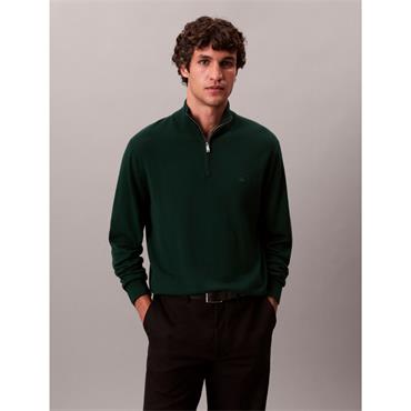 Calvin Klein Merino 1/4 Zip Jumper Green