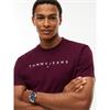 Tommy Jeans Reg Linear Logo Tee Berry