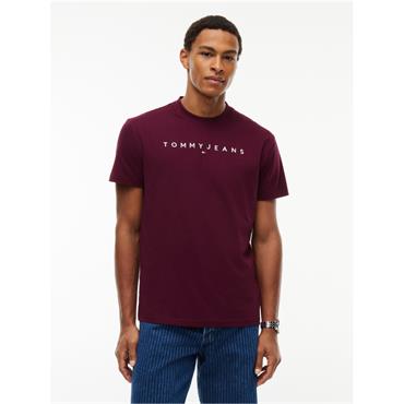 Tommy Jeans Reg Linear Logo Tee Berry