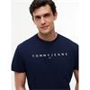 Tommy Jeans Reg Linear Logo Tee Dark Blue