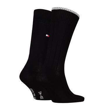 Tommy Hilfiger 2 Pack Structure Rib Socks Black