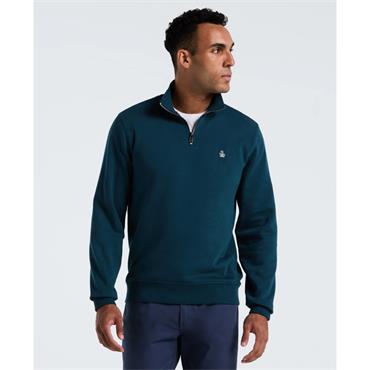 Penguin Sticker Pete Quarter Zip Sweatshirt Green