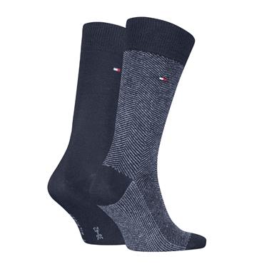 Tommy Hilfiger 2 Pack Nappy Herringbone Socks Navy