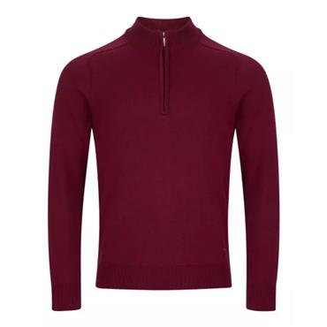 Drifter Quater Zip Knitwear Burgundy
