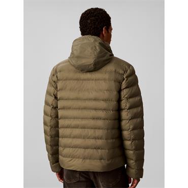 Calvin Klein Jeans Nylon Light Weight Hooded Puffer Jacket  Olive