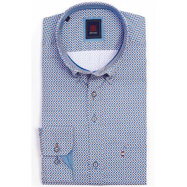 André Munich Print Shirt Ecru