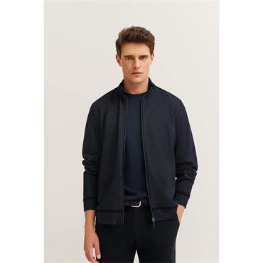 Bugatti 85170D Zip-Thru Sweater Navy