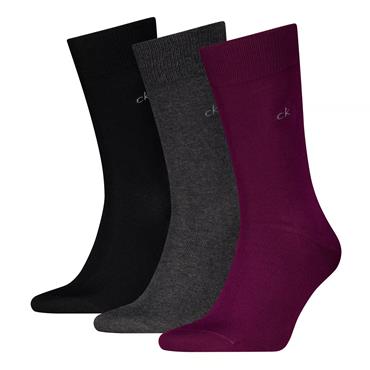Calvin Klein 3 Pack Classic Socks Wine