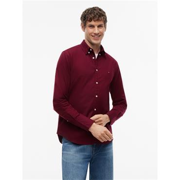 Tommy Hilfiger Flex Flannel Shirt Burgundy